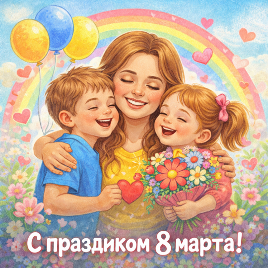 Картинка открытка поздравление с 8 марта маме